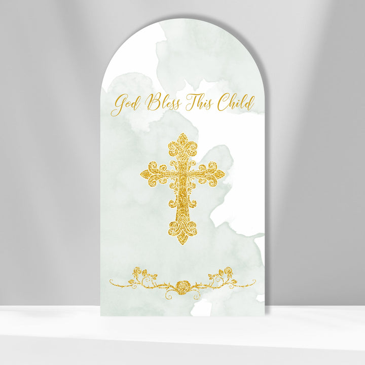 Christening Baptism Chiara Arched Wall Covers 4×7ft cover