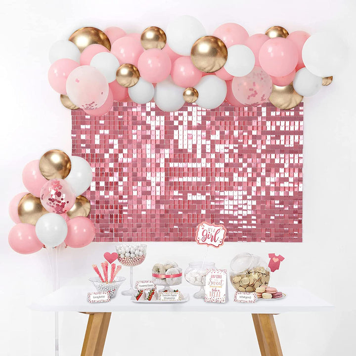 Gradient Pink Shimmer Wall Panels-Easy Setup Wedding/Event/Theme Party Decorations