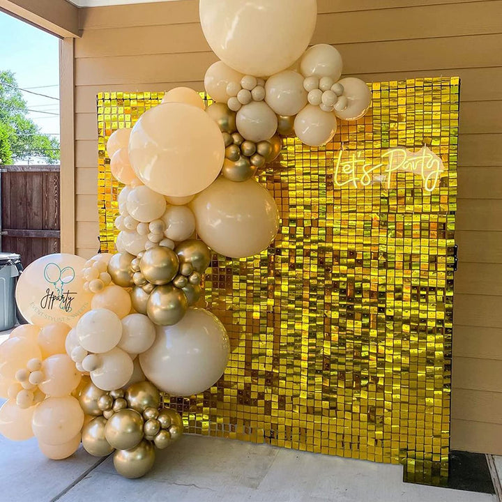 Gold Shimmer Wall Panels – Easy Setup Wedding/Event/Theme Party Decorations