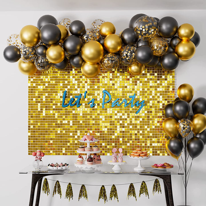 Gold Shimmer Wall Panels – Easy Setup Wedding/Event/Theme Party Decorations