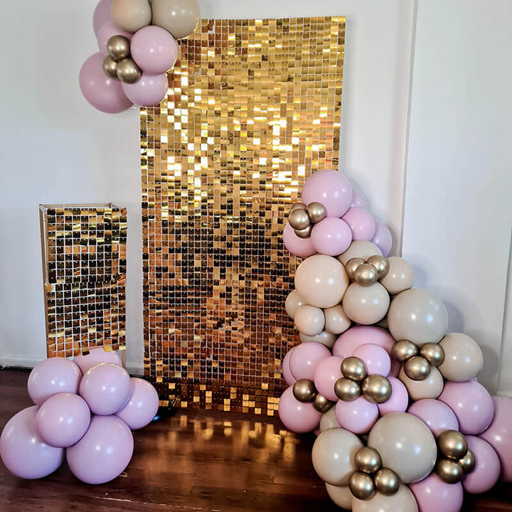 Gold Shimmer Wall Panels – Easy Setup Wedding/Event/Theme Party Decorations