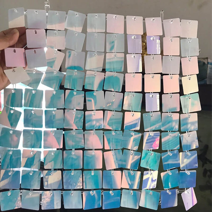 Rainbow Blue Shimmer Wall Panels – Easy Setup Wedding/Event/Theme Party Decorations