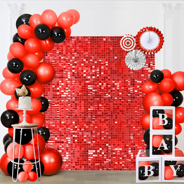 Red Shimmer Wall Panels-Easy Setup Wedding/Event/Theme Party Decorations