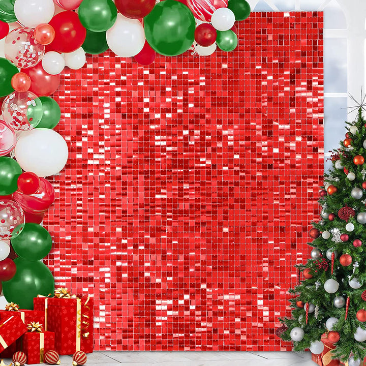 Red Shimmer Wall Panels-Easy Setup Wedding/Event/Theme Party Decorations