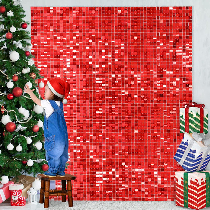 Red Shimmer Wall Panels-Easy Setup Wedding/Event/Theme Party Decorations