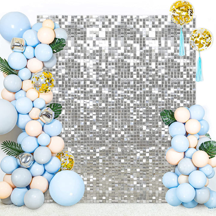 Silver Shimmer Wall Panels – Easy Setup Wedding/Event/Theme Party Decorations