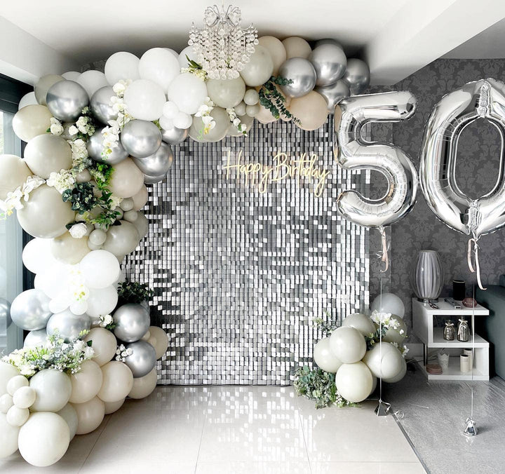 Silver Shimmer Wall Panels – Easy Setup Wedding/Event/Theme Party Decorations